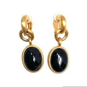 Anne Klein Gold and Black Earrings